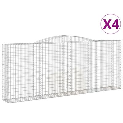 vidaXL Kaarevat kivikorit 4 kpl 400x50x160/180 cm galvanoitu rauta