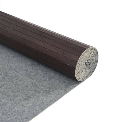vidaXL Matto suorakaide tummanruskea 80x400 cm bambu