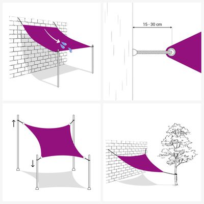 vidaXL Aurinkopurje Oxford-kangas suorakaide 2x2,5 m antrasiitti