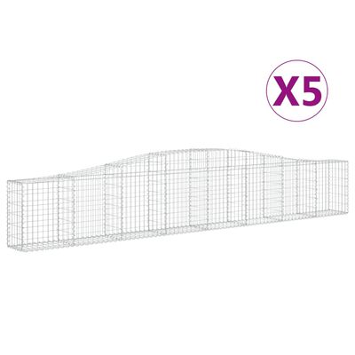 vidaXL Kaarevat kivikorit 5 kpl 400x30x60/80 cm galvanoitu rauta