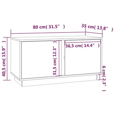 vidaXL TV-taso musta 80x35x40,5 cm täysi mänty