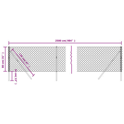 vidaXL Verkkoaita vihreä 0,8x25 m