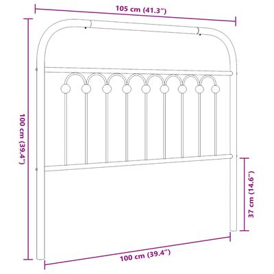 vidaXL Metallinen sängynpääty valkoinen 100 cm