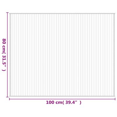 vidaXL Matto suorakaide tummanruskea 80x100 cm bambu