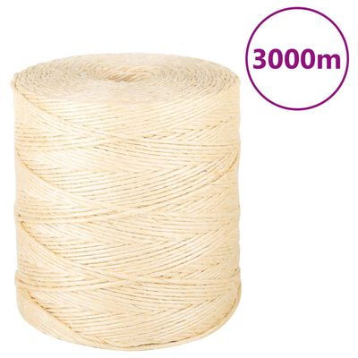 vidaXL Köysi 100 % Sisal 2 mm 3000 m