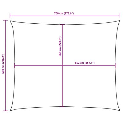 vidaXL Aurinkopurje Oxford-kangas suorakaide 6x7 m ruskea