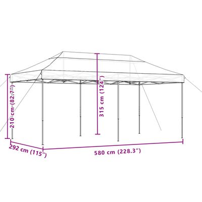 vidaXL Taitettava pop-up juhlateltta oranssi 580x292x315 cm