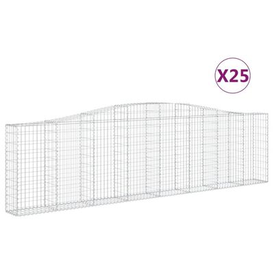 vidaXL Kaarevat kivikorit 25 kpl 400x30x100/120 cm galvanoitu rauta