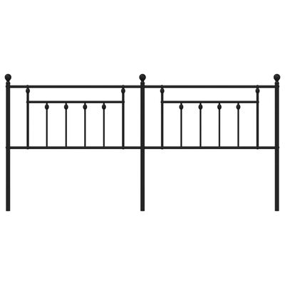 vidaXL Metallinen sängynpääty musta 200 cm