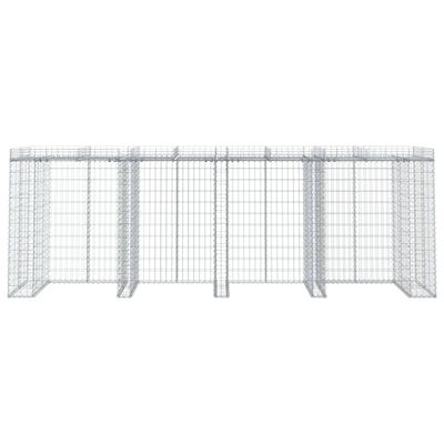 vidaXL Gabion kivikoriseinä jäteastialle 350x91x120 cm sinkitty rauta