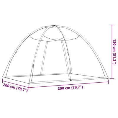 vidaXL Hyttysverkko Mongolia ovilla 220 verkko Musta 200x200x135 cm