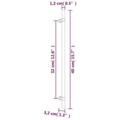 vidaXL Kaapin kahvat 20 kpl pronssi 320 mm ruostumaton teräs