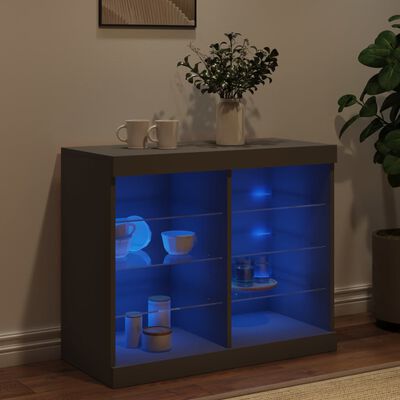 vidaXL Senkki LED-valoilla musta 81x37x67 cm