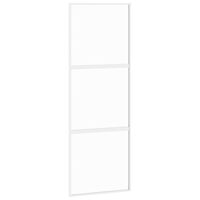 vidaXL Liukuovi valkoinen 76x205 cm karkaistu lasi ja alumiini