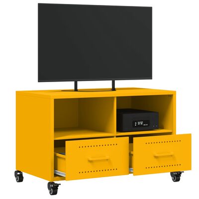 vidaXL TV-taso sinapinkeltainen 68x39x43,5 cm teräs