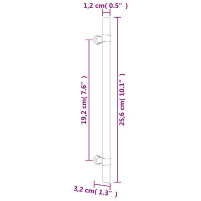 vidaXL Kaapin kahvat 10 kpl pronssi 192 mm ruostumaton teräs