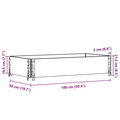 vidaXL Kukkalaatikko harmaa 100x50 cm täysi mänty