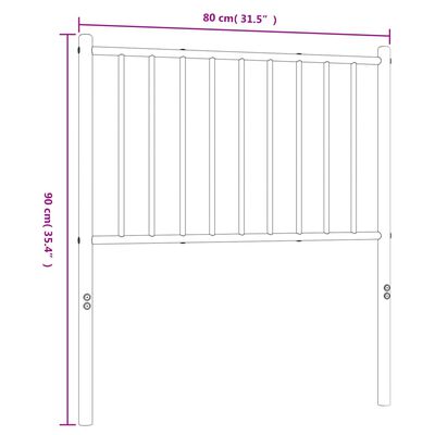 vidaXL Metallinen sängynpääty musta 75 cm