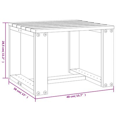 vidaXL Ulkosivupöytä harmaa 40x38x28,5 cm täysi mänty