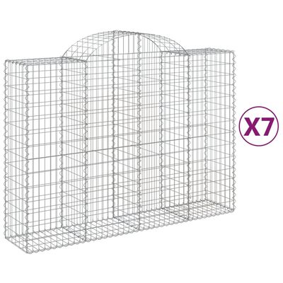 vidaXL Kaarevat kivikorit 7 kpl 200x50x140/160 cm galvanoitu rauta