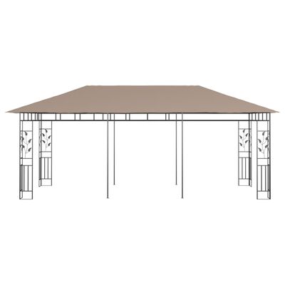 vidaXL Huvimaja hyttysverkolla 6x3x2,73 m harmaanruskea 180 g/m²