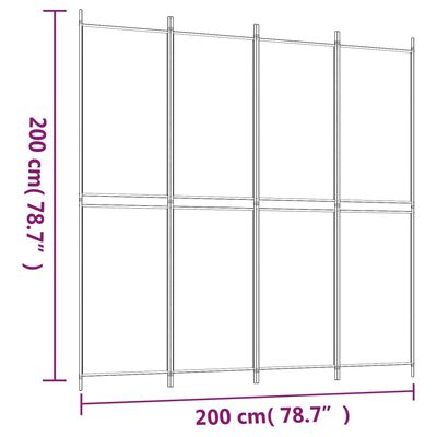 vidaXL 4-paneelinen Tilanjakaja antrasiitti 200x200 cm kangas