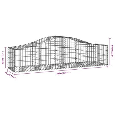 vidaXL Kaarevat kivikorit 15 kpl 200x50x40/60 cm galvanoitu rauta