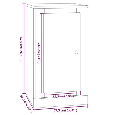 vidaXL Senkki ruskea tammi 37,5x35,5x67,5 cm tekninen puu