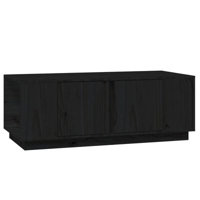 vidaXL Sohvapöytä musta 110x50x40 cm täysi mänty
