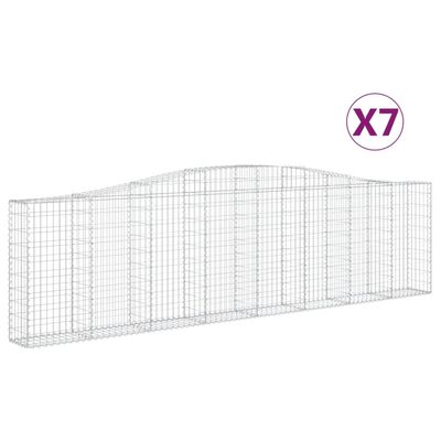 vidaXL Kaarevat kivikorit 7 kpl 400x30x100/120 cm galvanoitu rauta