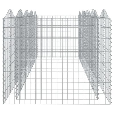 vidaXL Kivikori/kukkalaatikko 400x100x100 cm galvanoitu rauta