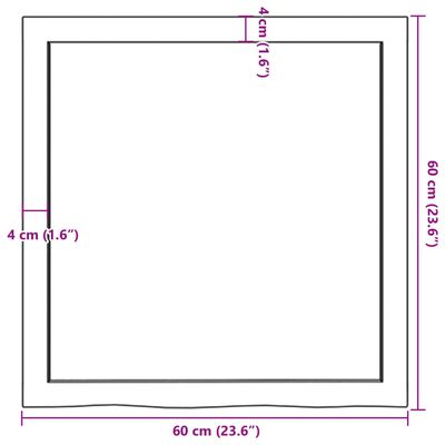 vidaXL Seinähylly tummanruskea 60x60x(2-6) cm käsitelty täystammi