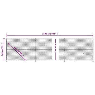 vidaXL Verkkoaita laipalla antrasiitti 1,4x25 m