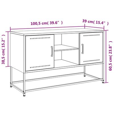 vidaXL TV-taso pinkki 100,5x39x60,5 cm teräs