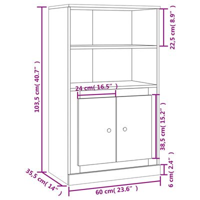 vidaXL Kaappi Sonoma-tammi 60x35,5x103,5 cm tekninen puu