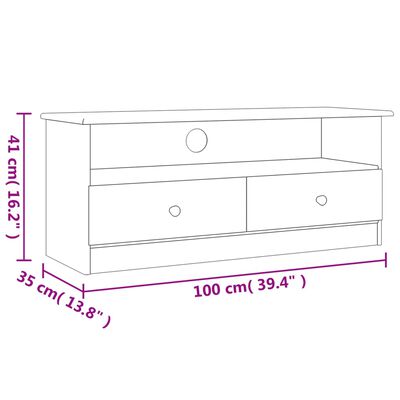 vidaXL TV-taso laatikoilla ALTA 100x35x41 cm täysi mänty