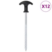 vidaXL Telttatapit 12 kpl 17 cm Ø7 mm galvanoitu teräs