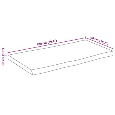 vidaXL Pöytälevy 100x40x3,8 cm elävä reuna täysi mangopuu