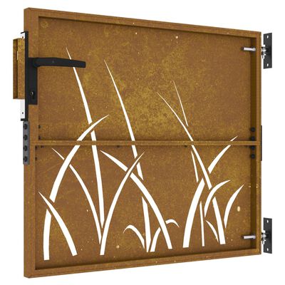 vidaXL Puutarhaportti 85x100 cm corten teräs ruohokuvio