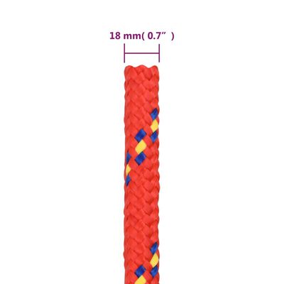 vidaXL Veneköysi punainen 18 mm 25 m polypropeeni