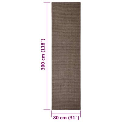 vidaXL Matto luonnollinen sisal 80x300 cm ruskea