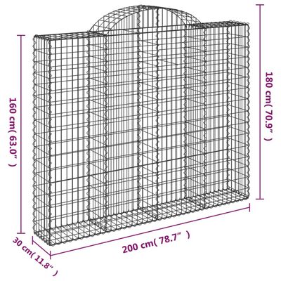 vidaXL Kaarevat kivikorit 11 kpl 200x30x160/180 cm galvanoitu rauta