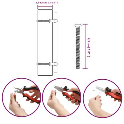 vidaXL Kaapin kahvat 20 kpl musta 160 mm ruostumaton teräs