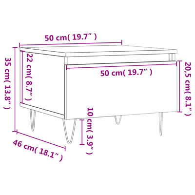 vidaXL Sohvapöydät 2 kpl Sonoma-tammi 50x46x35 cm tekninen puu