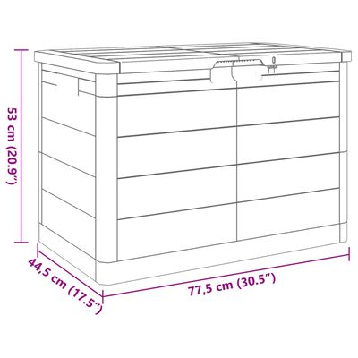 vidaXL Ulkotyynylaatikko antrasiitti 77,5x44,5x53 cm polypropeeni