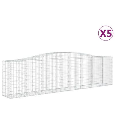 vidaXL Kaarevat kivikorit 5 kpl 400x50x100/120 cm galvanoitu rauta