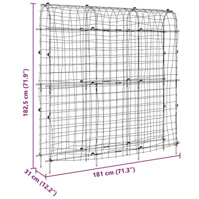 vidaXL Puutarhasäleikkö köynnöskasveille U-runko 181x31x182,5 cm teräs