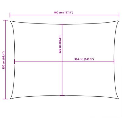 vidaXL Aurinkopurje Oxford-kangas suorakaide 2,5x4 m ruskea