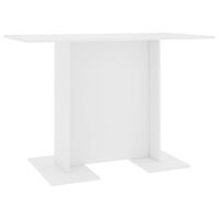 vidaXL Ruokapöytä valkoinen 110x60x75 cm tekninen puu