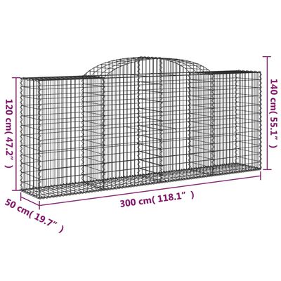 vidaXL Kaarevat kivikorit 3 kpl 300x50x120/140 cm galvanoitu rauta